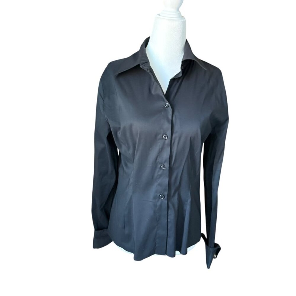 Guess Collection Y2k Button Down Black Shirt Rhin… - image 5